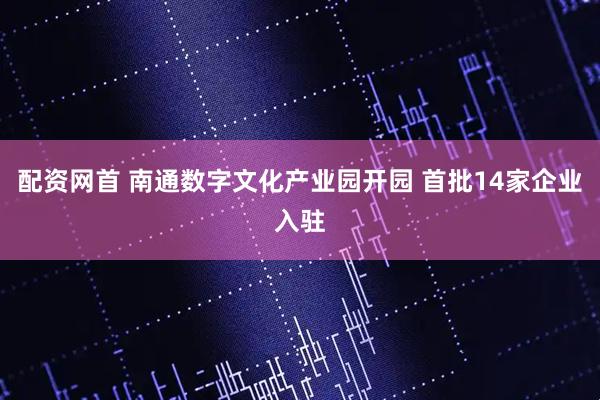 配资网首 南通数字文化产业园开园 首批14家企业入驻